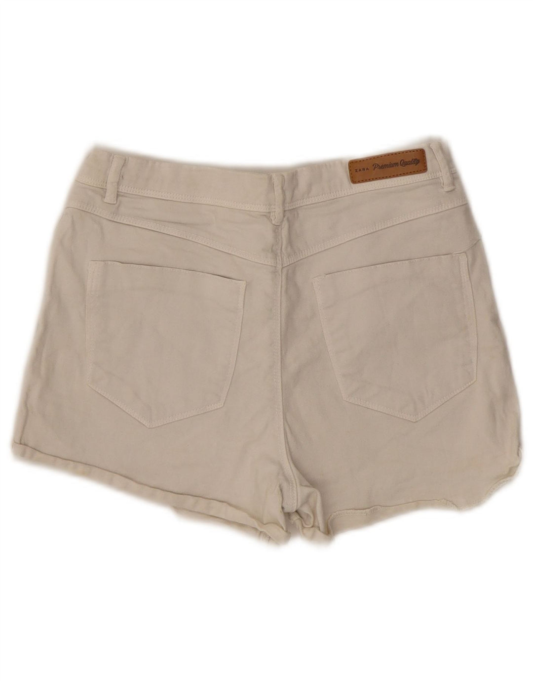 Zara Damen Trafaluc Denim Shorts EU 38 Small W28 Weiß