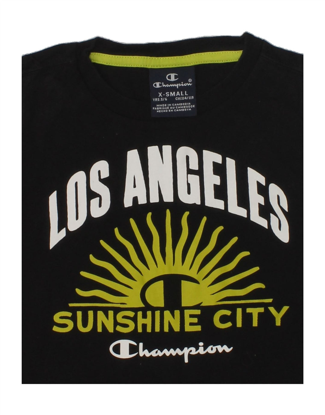 CHAMPION Boys Graphic Vest Top 5-6 Years XS Black Vintage Champion and Second-Hand Champion from Messina Hembry 