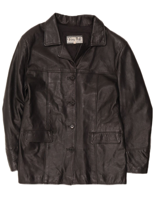 Lavorazione Artigianale Damen 4-Knopf-Blazerjacke UK 12 Medium Schwarz