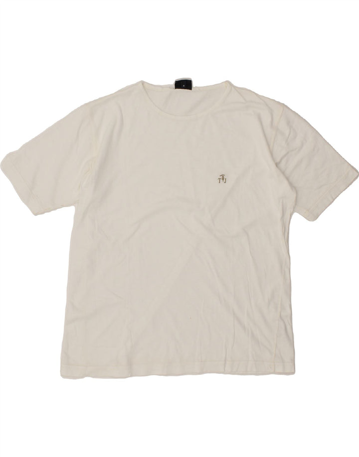 TRUSSARDI JEANS Womens T-Shirt Top UK 14 Medium White Vintage Trussardi Jeans and Second-Hand Trussardi Jeans from Messina Hembry 