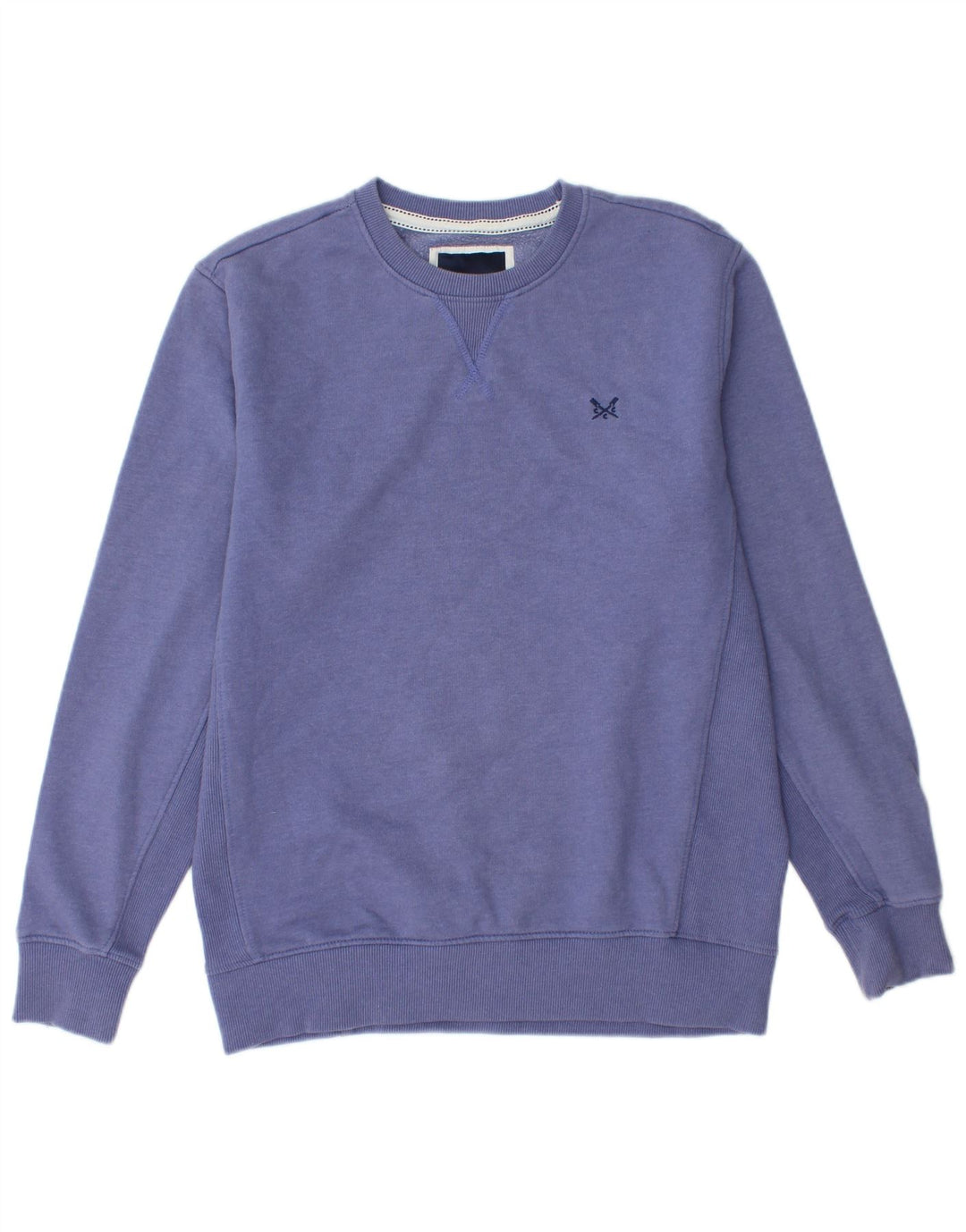 CREW CLOTHING Herren-Sweatshirt-Pullover aus mittelvioletter Baumwolle
