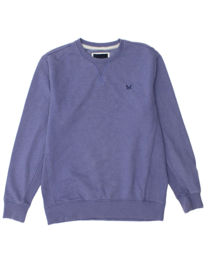 CREW CLOTHING Herren-Sweatshirt-Pullover aus mittelvioletter Baumwolle
