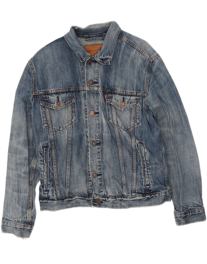 Levi's Herren Jeansjacke UK 38 Mittelblaue Baumwolle