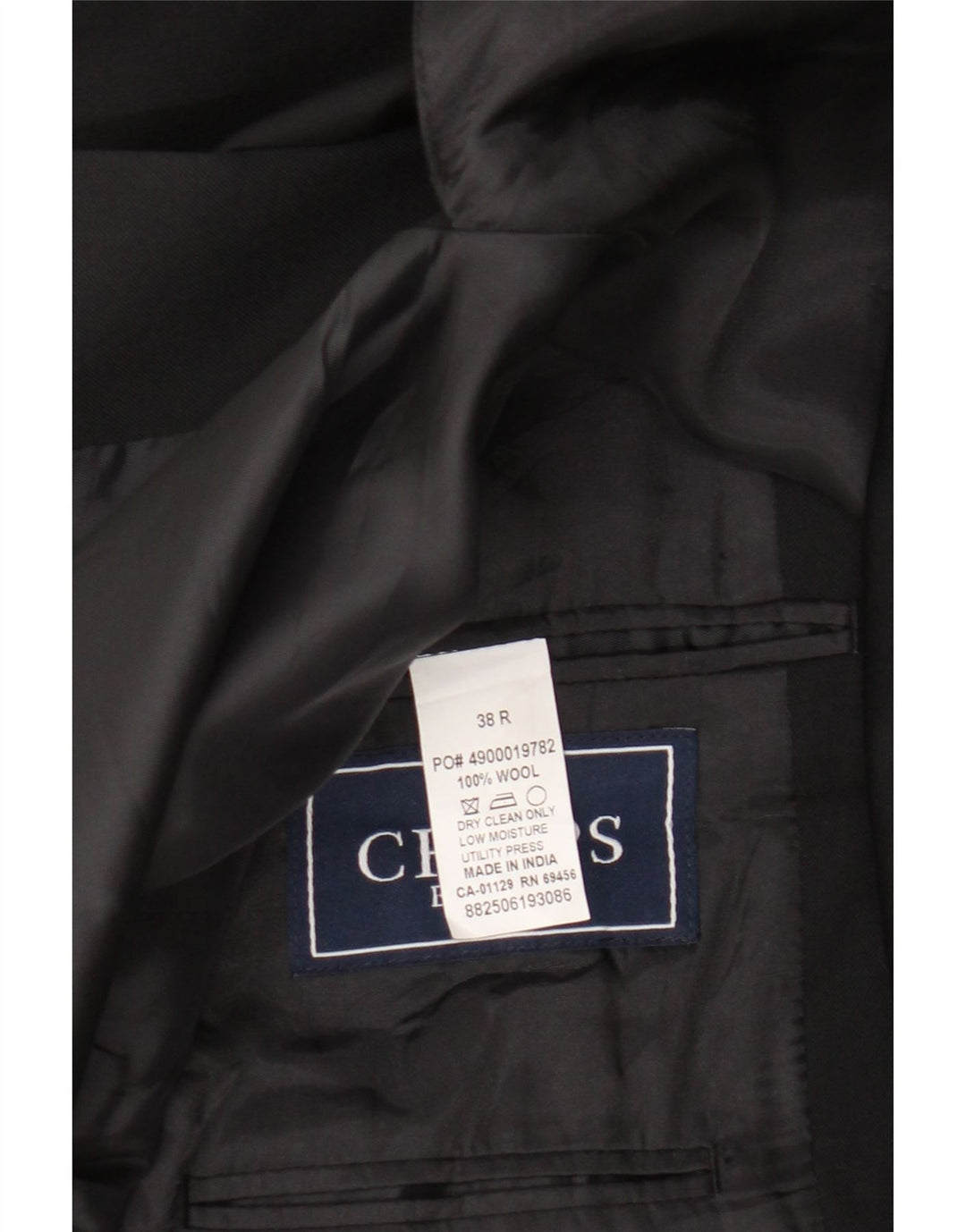 Chaps Herren-Blazer mit 2 Knöpfen, UK 38, mittelschwarze Wolle