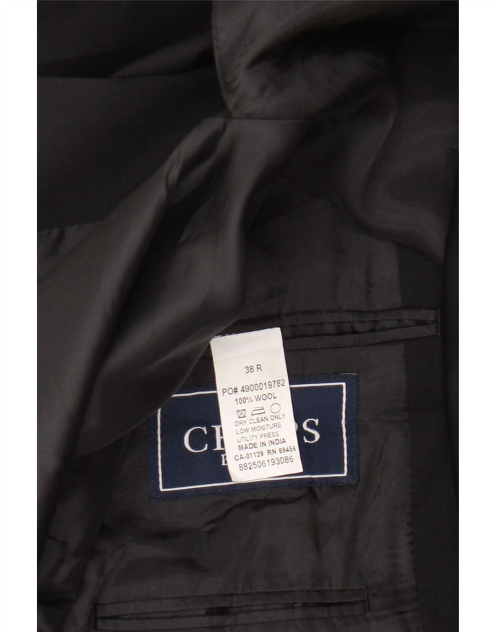 Chaps Herren-Blazer mit 2 Knöpfen, UK 38, mittelschwarze Wolle