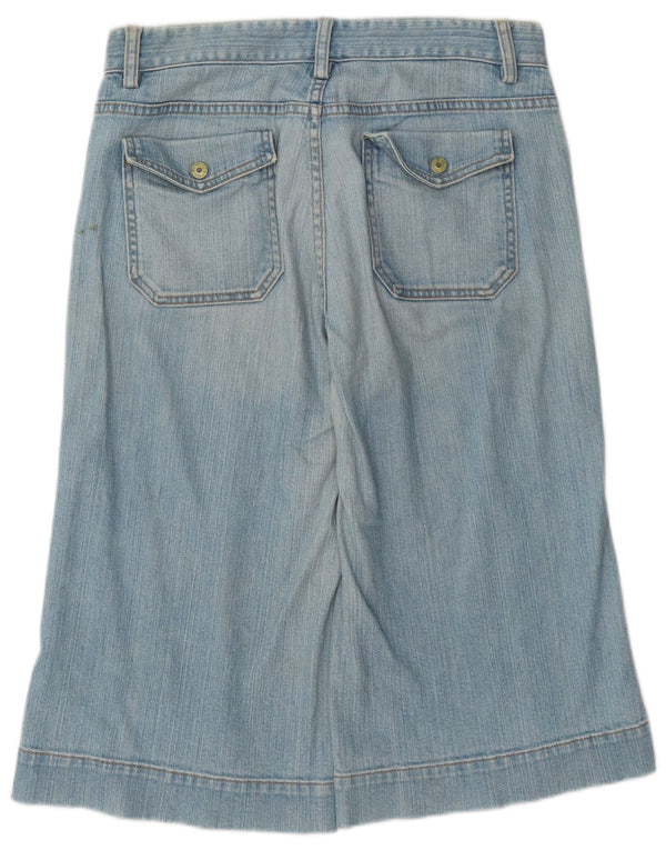 Gap Damen-Bermuda-Jeansshorts mit weitem Bein, UK 10, Größe S, W30, blaue Baumwolle