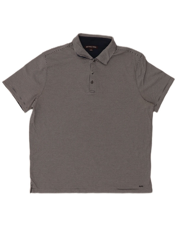 MICHAEL KORS Herren-Poloshirt, groß, marineblau, Nadelstreifen