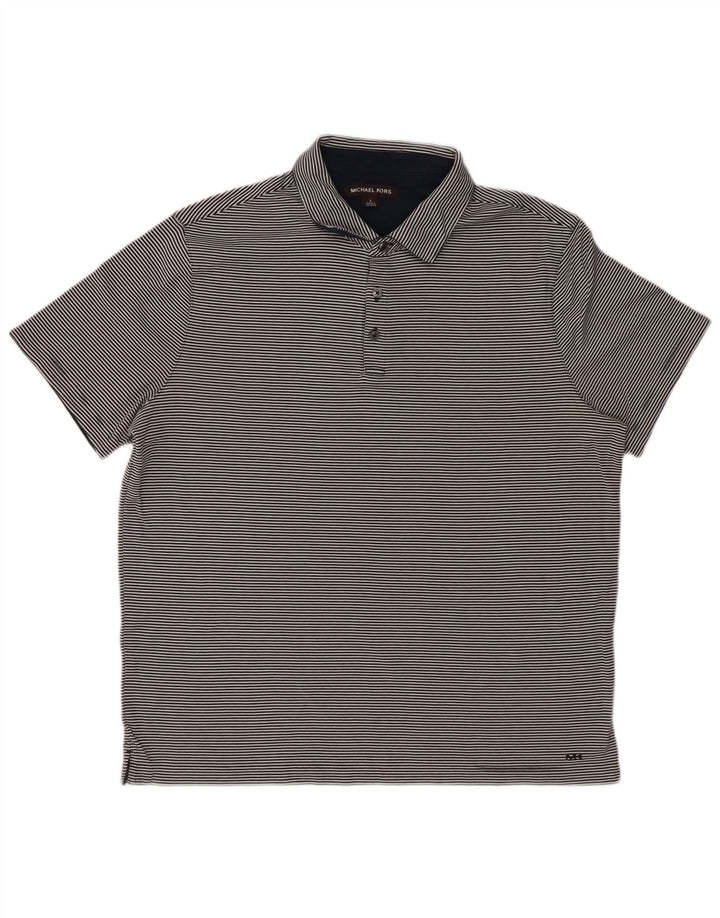 MICHAEL KORS Herren-Poloshirt, groß, marineblau, Nadelstreifen