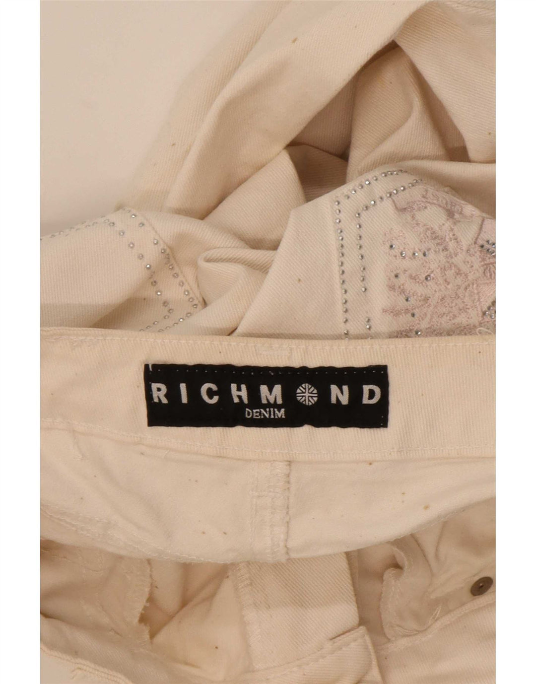 Richmond Damen Straight Jeans W29 L33 Weiße Baumwolle