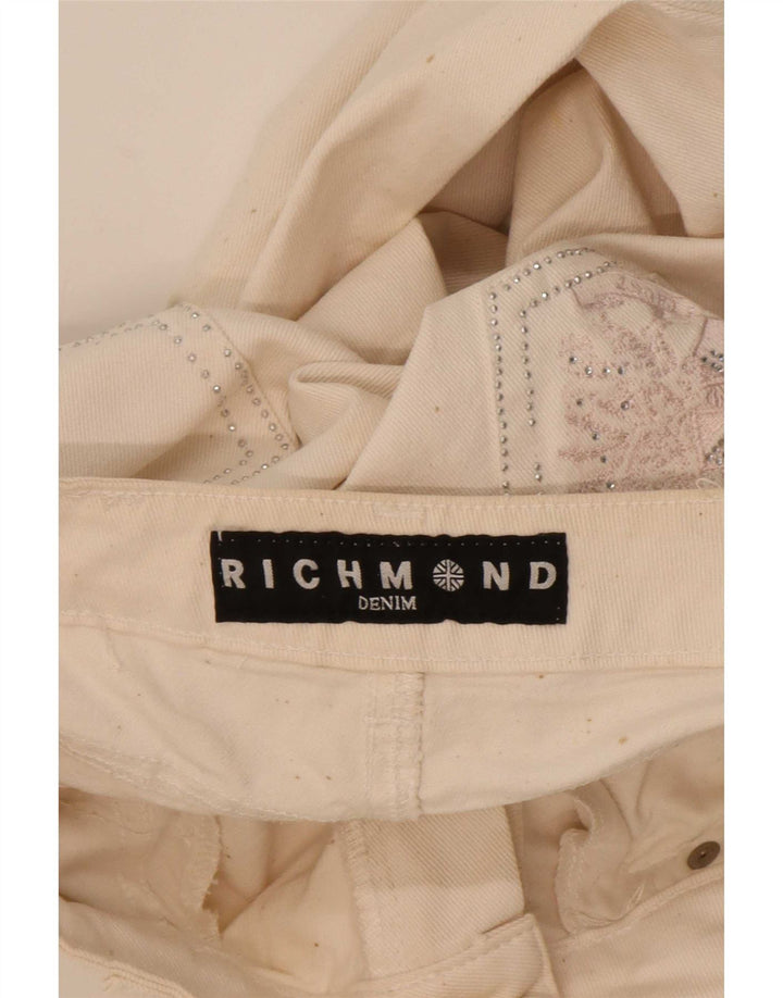 Richmond Damen Straight Jeans W29 L33 Weiße Baumwolle