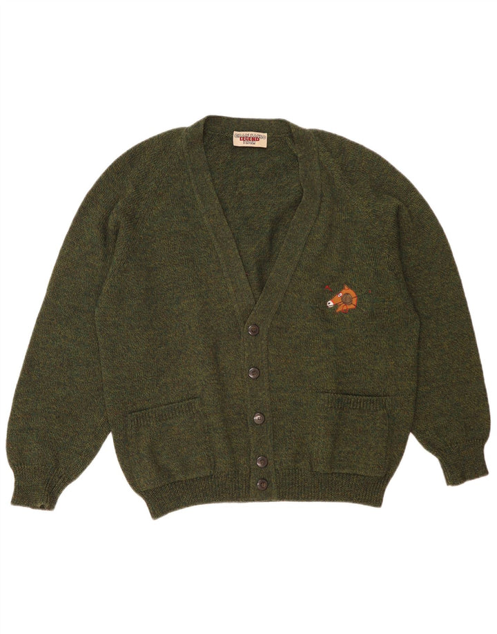Gran Sasso Herren Strickjacke XL Khaki Wolle