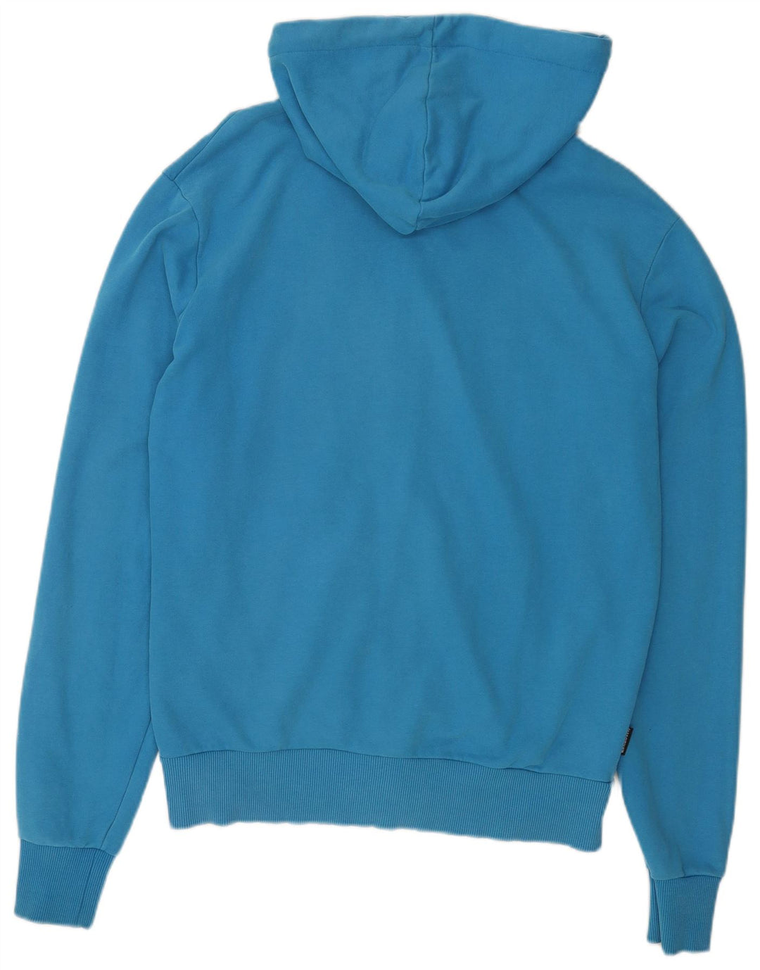 SUPERDRY Herren-Kapuzenpullover mit grafischem Reißverschluss, groß, aus blauer Baumwolle