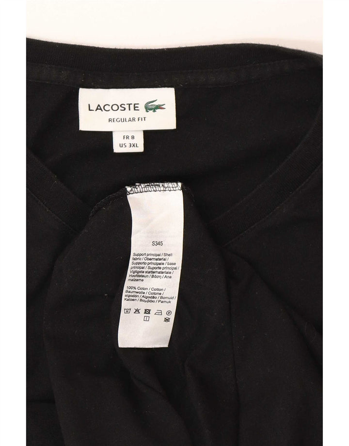 Lacoste Herren T-Shirt Top Größe 8 3XL Schwarze Baumwolle
