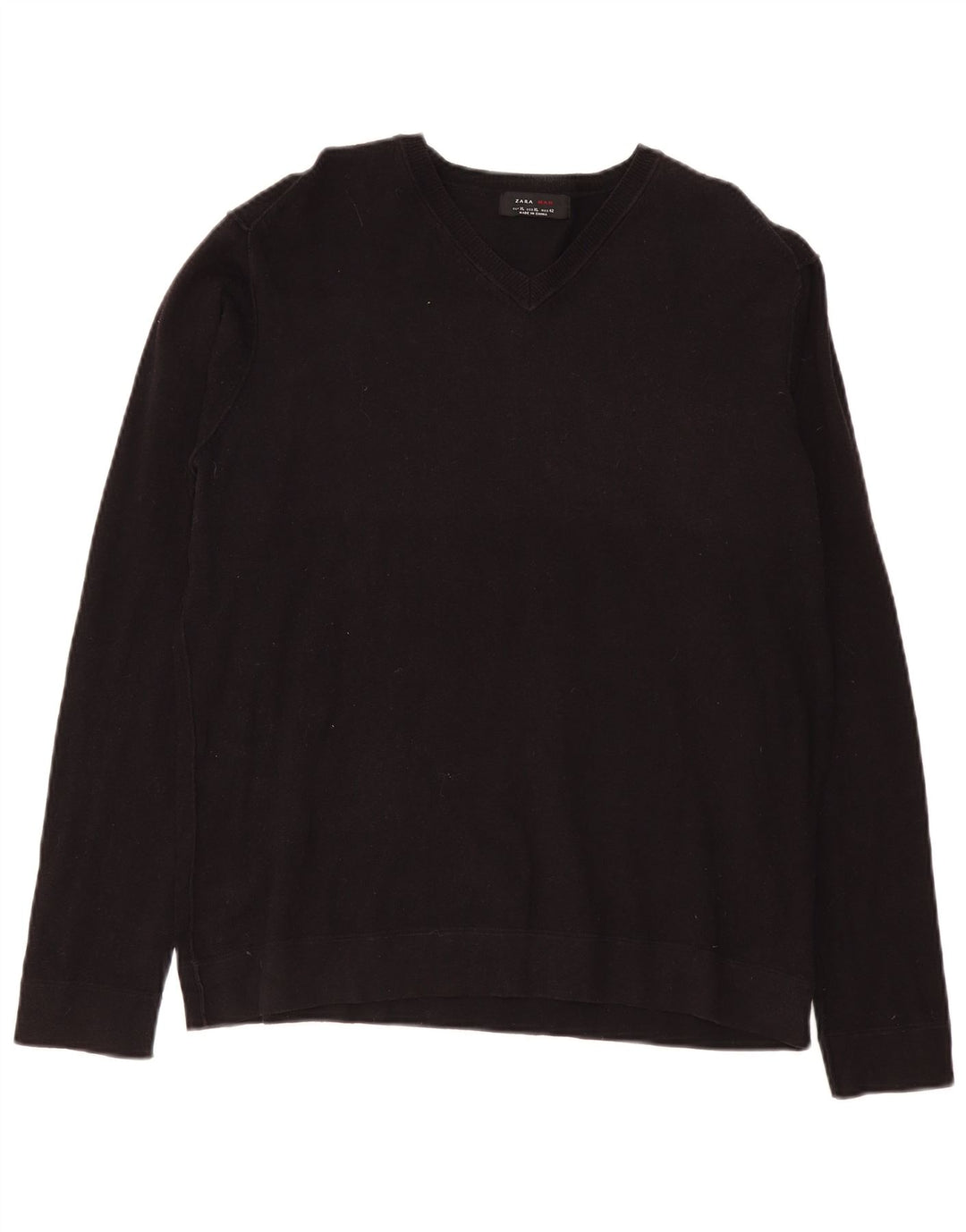 Zara Herren V-Ausschnitt Pullover Pullover XL Schwarz