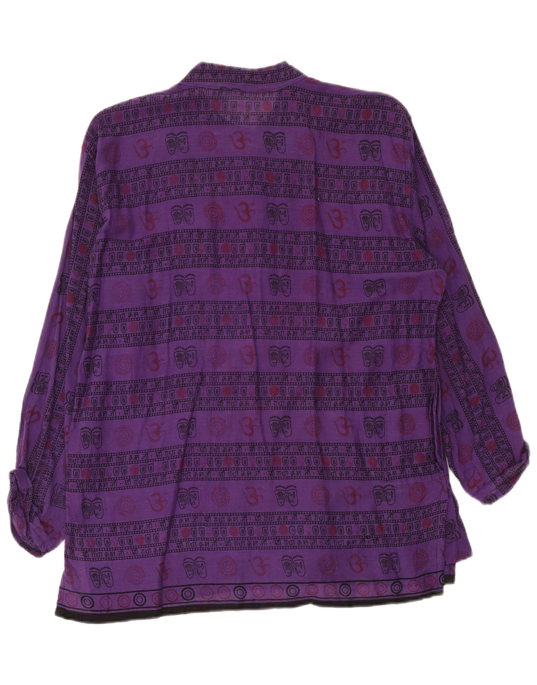 Vintage Herren-Pullover mit abstraktem Muster, mittelviolette Baumwolle