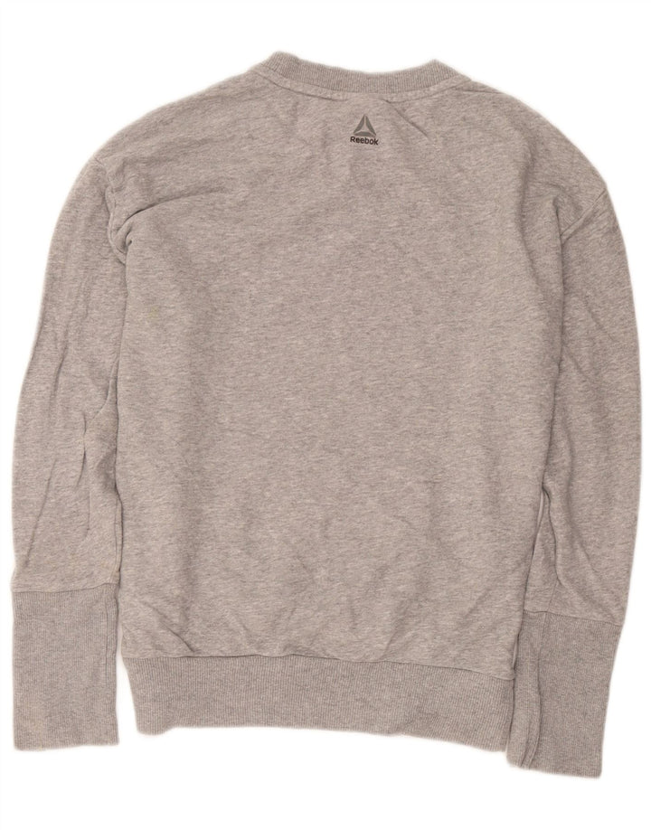 Reebok Damen Übergroßer Sweatshirt-Pullover UK 8/10 Small Graue Baumwolle