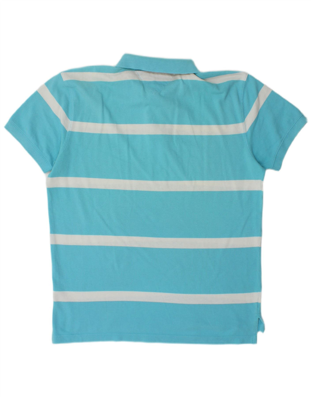 Tommy Hilfiger Herren-Poloshirt, groß, blau gestreift, Baumwolle