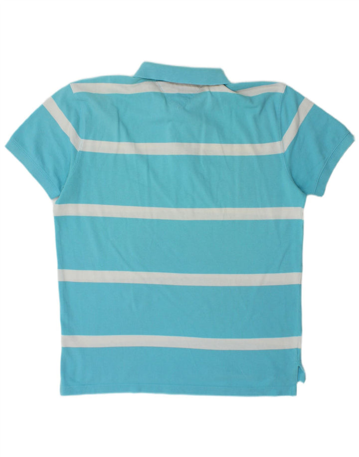 Tommy Hilfiger Herren-Poloshirt, groß, blau gestreift, Baumwolle