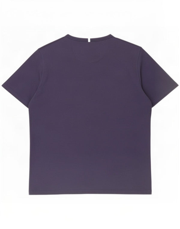 Massimo Dutti Herren Grafik T-Shirt Top 2XL Marineblau Baumwolle