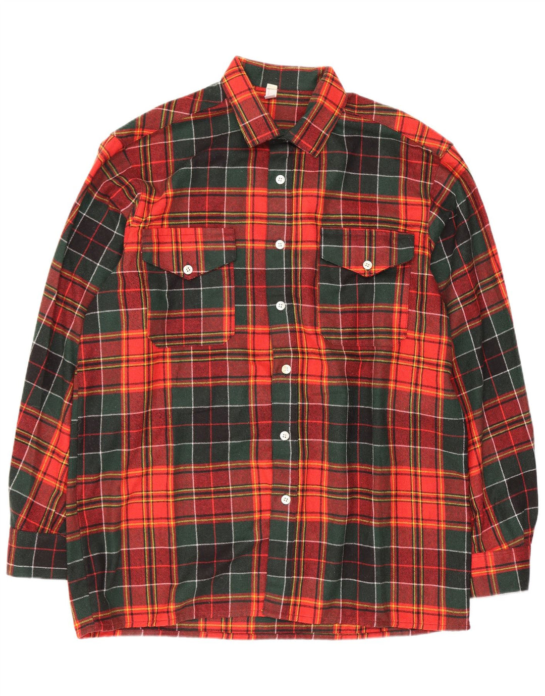 Vintage Herren Overshirt Flanellhemd Größe 43 Große rot karierte Wolle