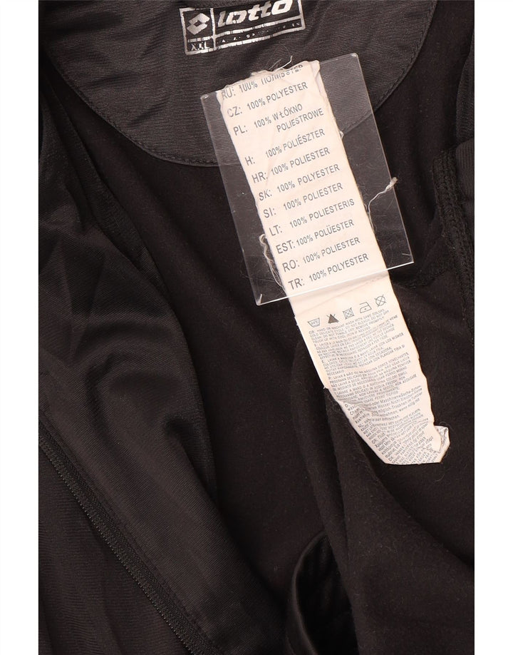 LOTTO Herren-Trainingsanzug-Oberteil, Jacke, 2XL, schwarzes Farbblock-Polyester