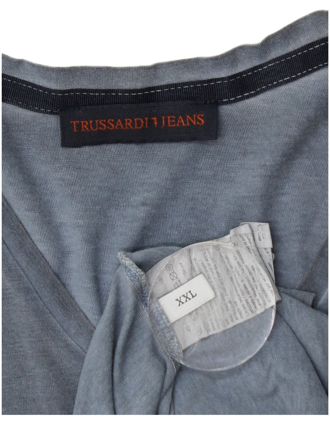 Trussardi Jeans Herren T-Shirt Top 2XL Blau Baumwolle