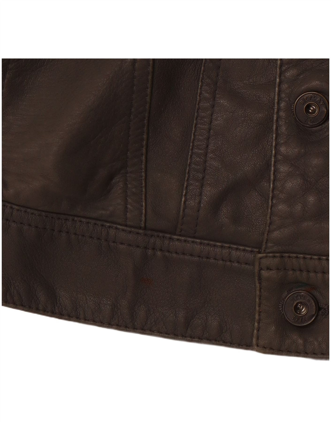 REPLAY Damen Lederjacke UK 10 Small Graues Leder