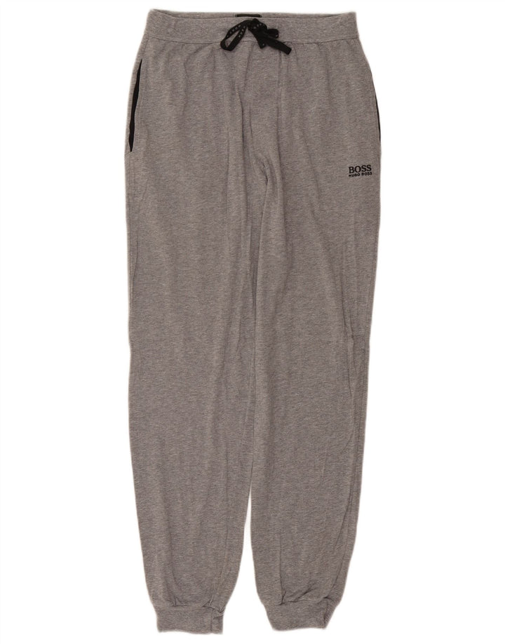 Hugo Boss Herren-Trainingshose, Jogginghose, klein, graue Baumwolle