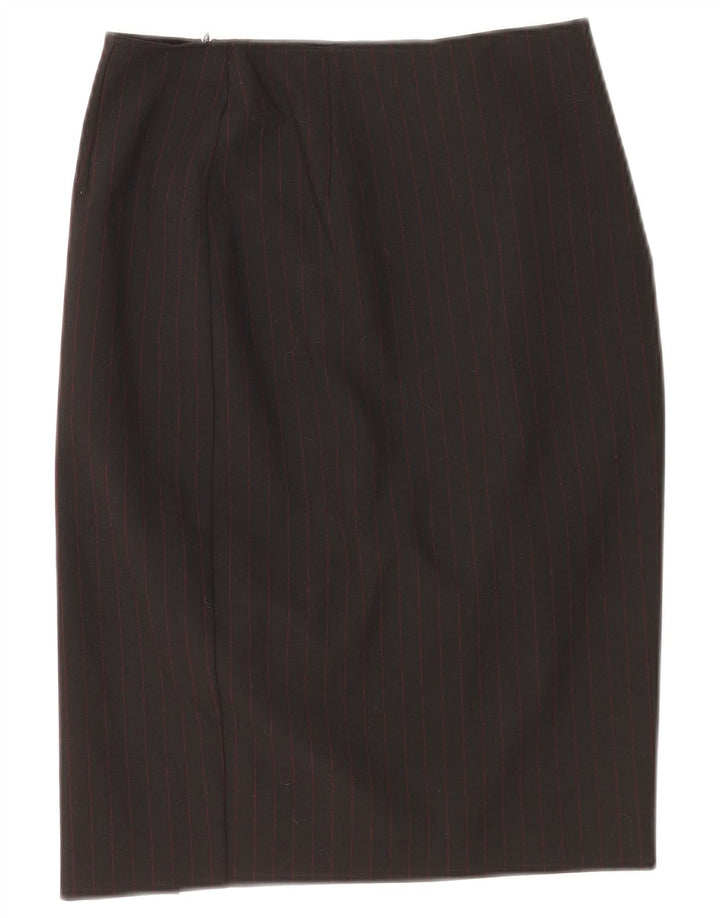 Roccobarocco Damen Bleistiftrock IT 42 Medium W26 Schwarzer Nadelstreifen