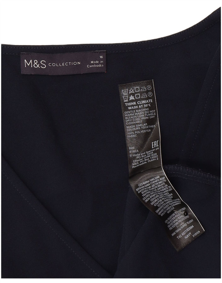Marks & Spencer Damen Etuikleid mit 3/4-Ärmeln, Gr. 40, Marineblau