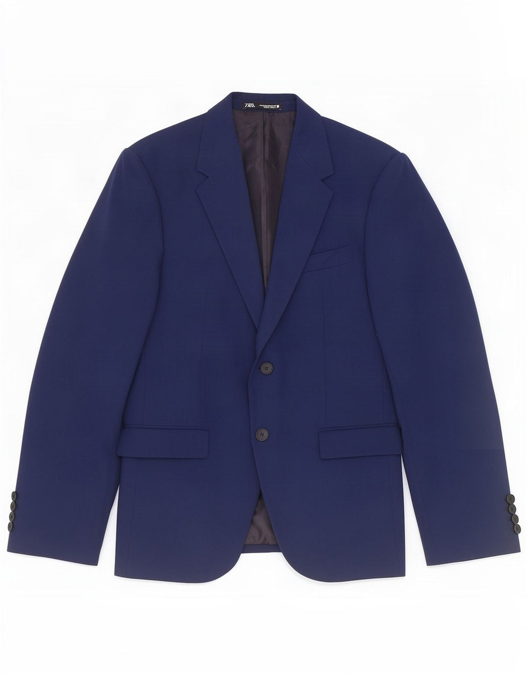 Zara Herren-Blazerjacke mit 2 Knöpfen, EU 48, mittleres Marineblau