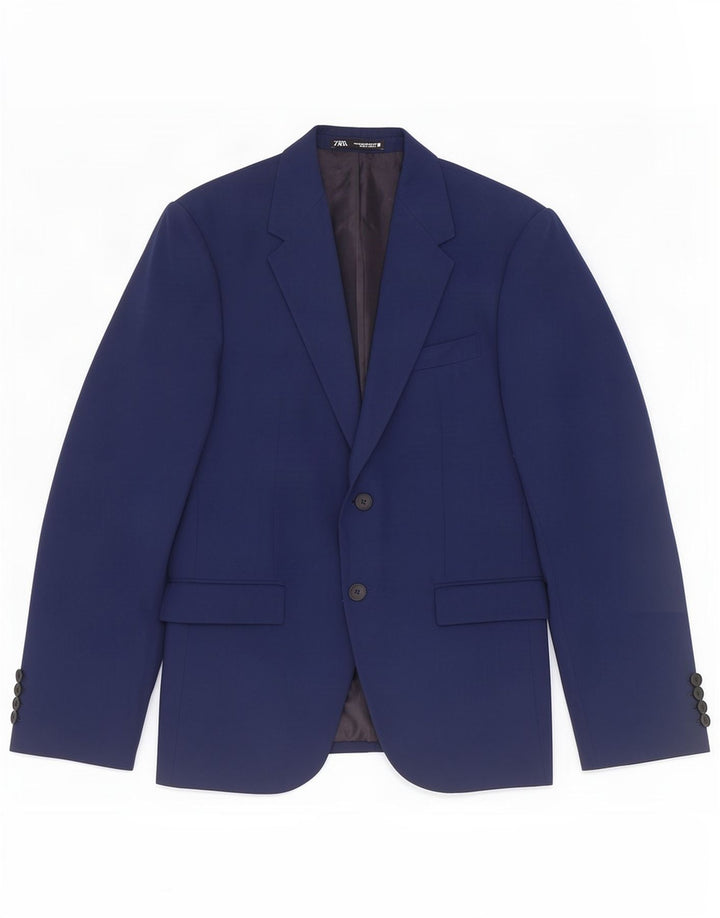 Zara Herren-Blazerjacke mit 2 Knöpfen, EU 48, mittleres Marineblau