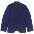 Zara Herren-Blazerjacke mit 2 Knöpfen, EU 48, mittleres Marineblau