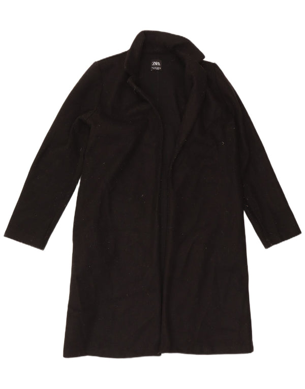 Zara Womens Open Overcoat UK 14 Medium Schwarz