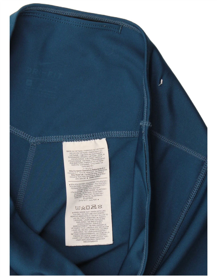 Nike Damen Dri Fit Graphic Leggings UK 12 Mittelblaues Polyester