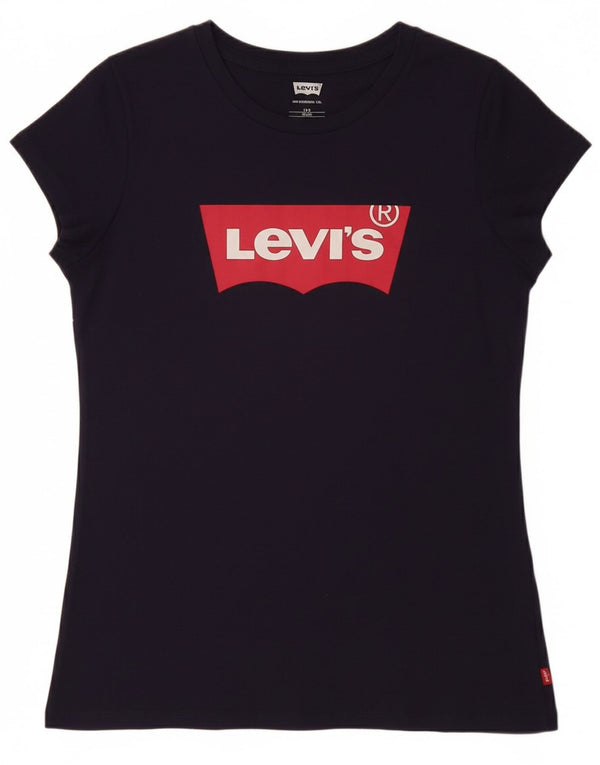 LEVI'S Mädchen-T-Shirt mit Grafik, 15–16 Jahre, marineblaue Baumwolle