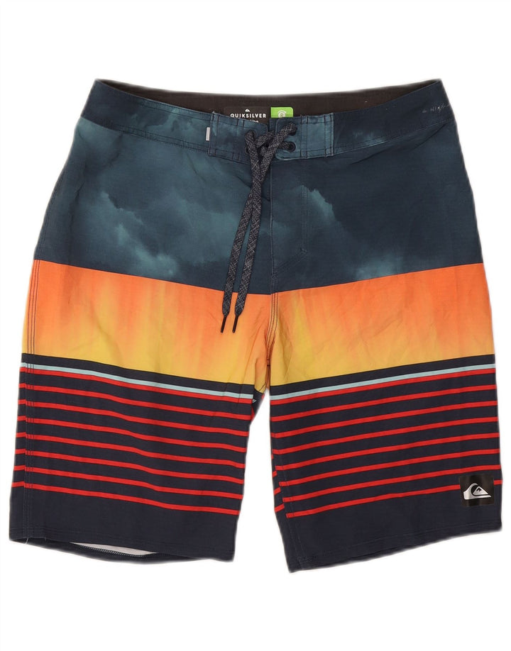 Quiksilver Herren-Badeshorts, mittelgroß, mehrfarbig, gestreift, Polyester