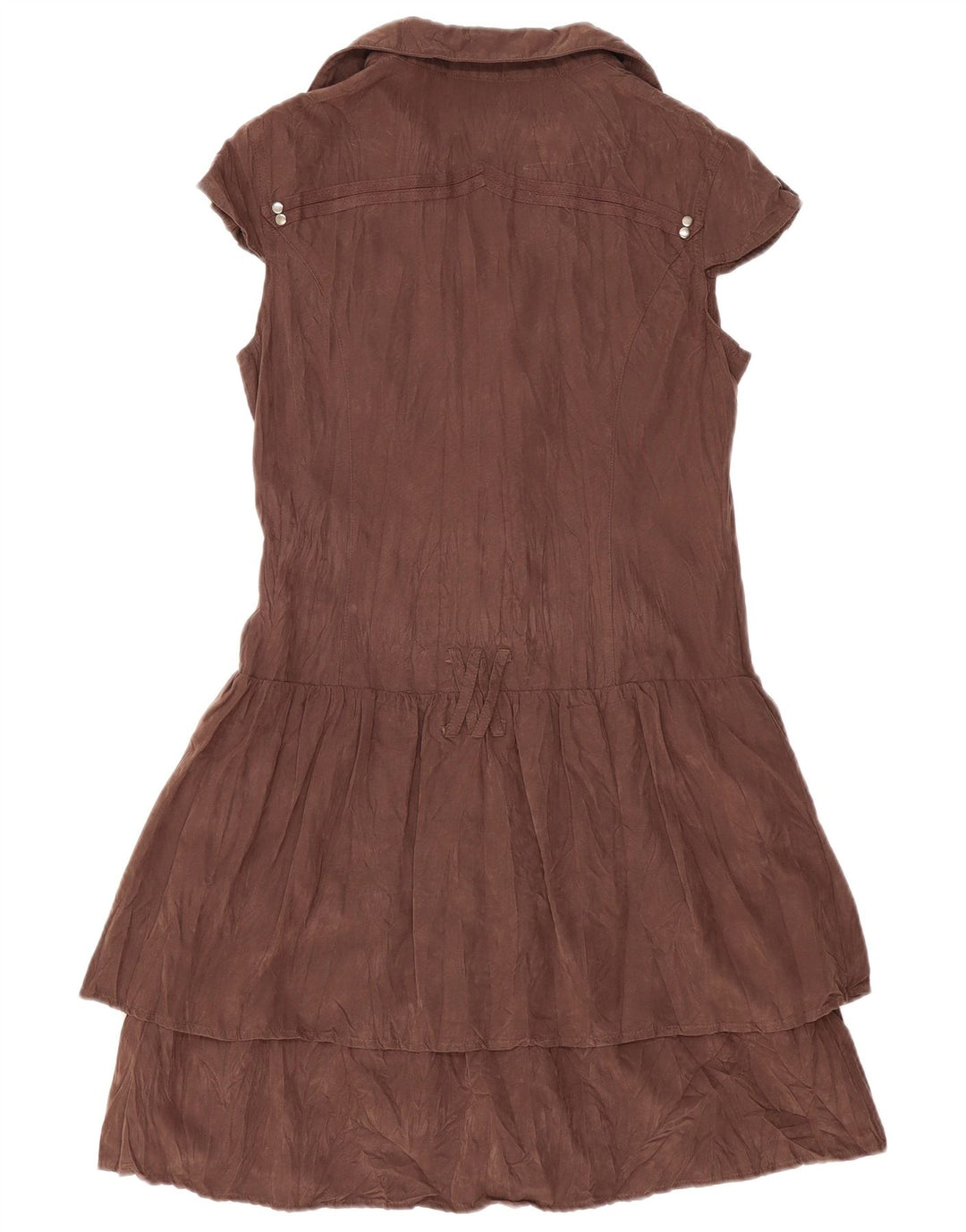 VINTAGE Womens A-Line Dress EU 38 Medium Brown Polyester