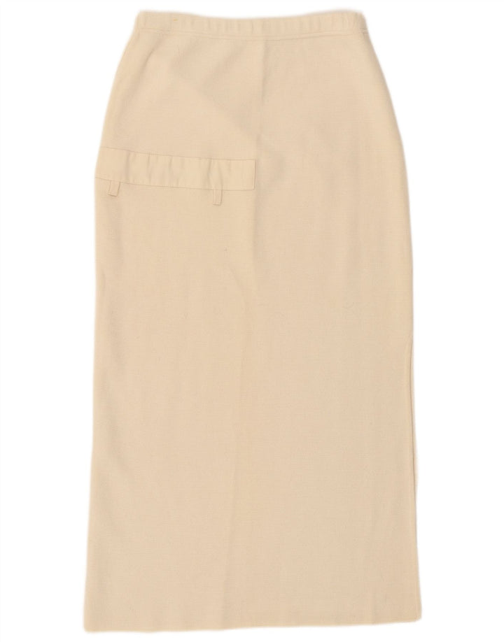Vintage Damen Strick Midirock W32 Groß Off White