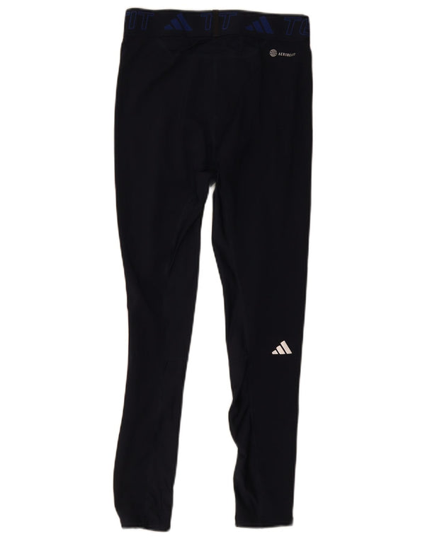 Adidas Damen Aeroready Leggings UK 12 Medium Marineblau Polyester