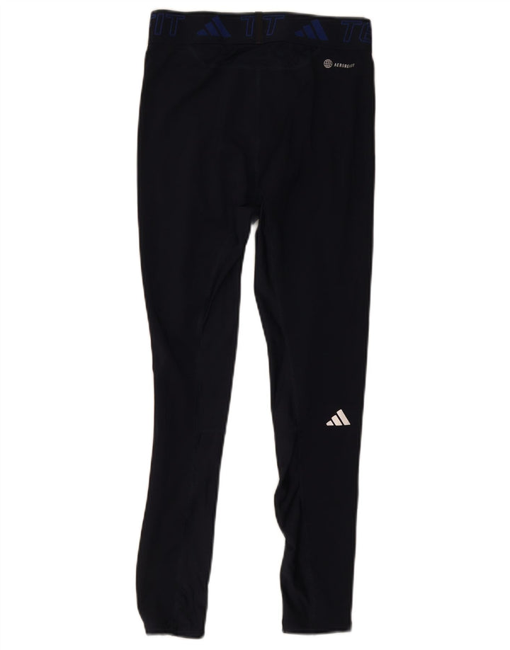 Adidas Damen Aeroready Leggings UK 12 Medium Marineblau Polyester