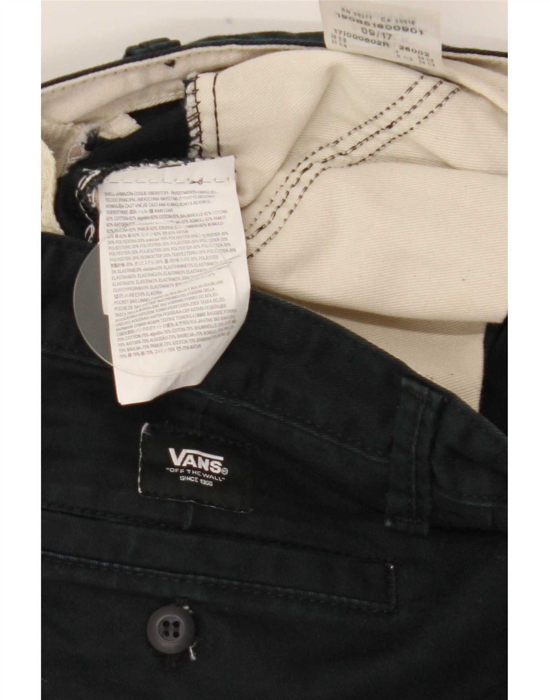 Vans Herren Chinoshorts W27 XS Grüne Baumwolle