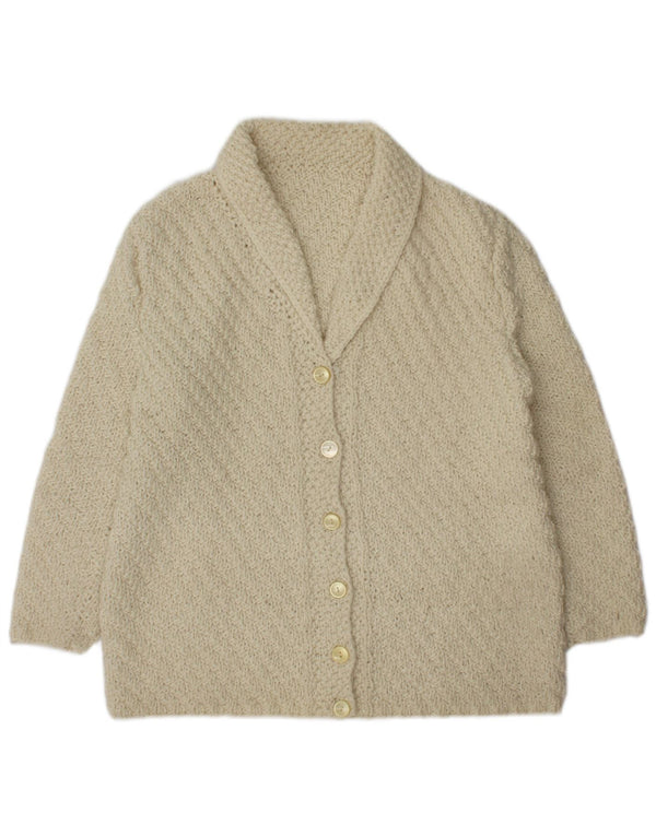 Vintage Damen Cardigan Pullover UK 16 Groß Beige
