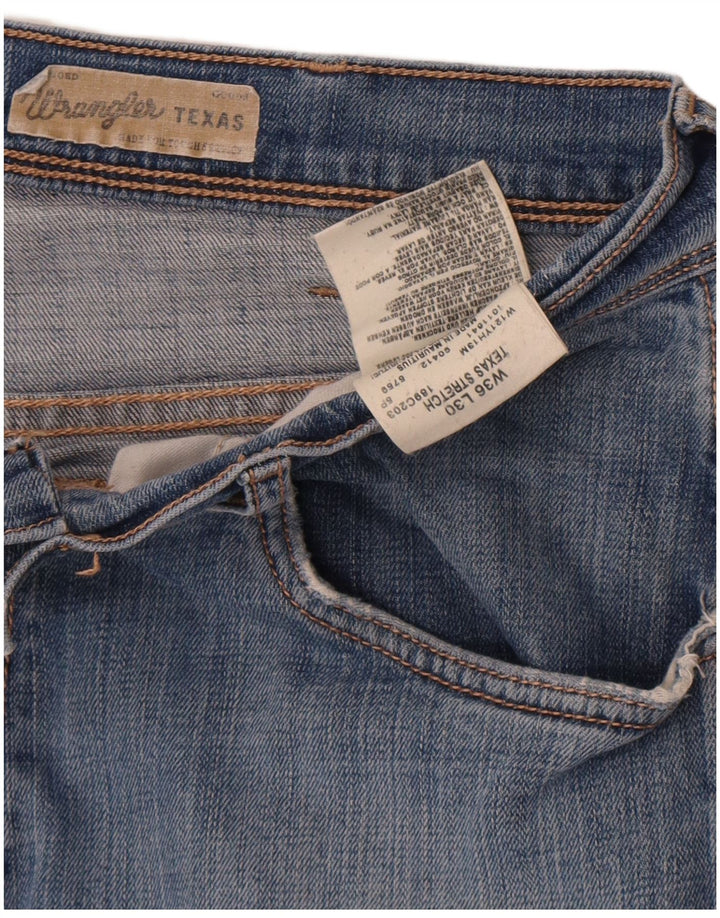 Wrangler Herren Texas Stretch Straight Jeans W36 L30 Blaue Baumwolle
