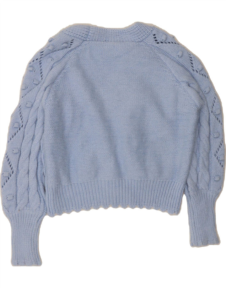 LUMINA Womens Crop Cardigan Sweater UK 14 Medium Blue Polyamide Vintage Lumina and Second-Hand Lumina from Messina Hembry 