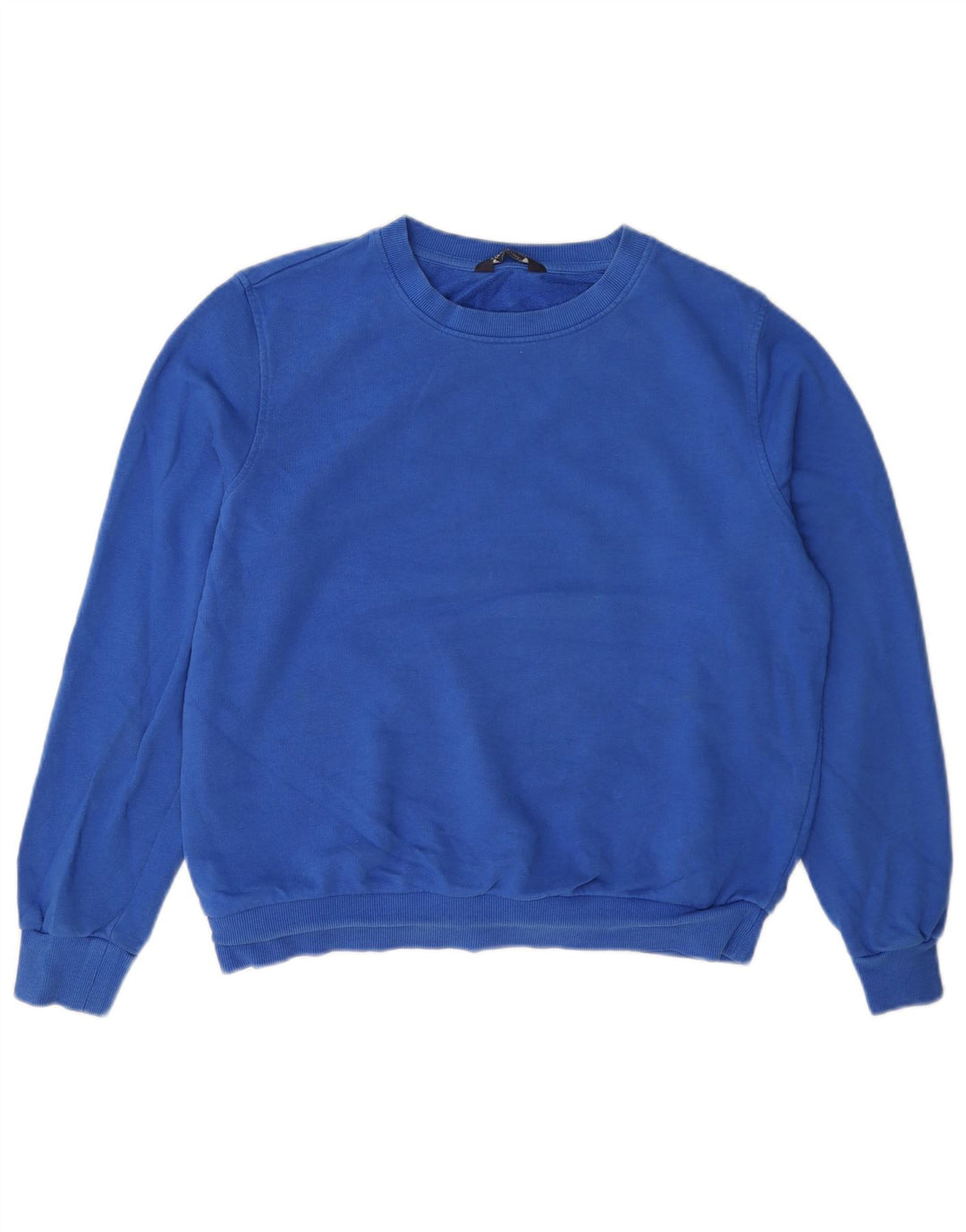 Marks & Spencer Damen Sweatshirt Pullover UK 12 Mittelblaue Baumwolle