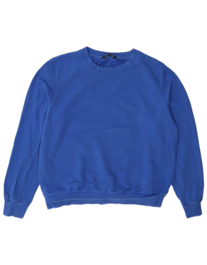 Marks & Spencer Damen Sweatshirt Pullover UK 12 Mittelblaue Baumwolle