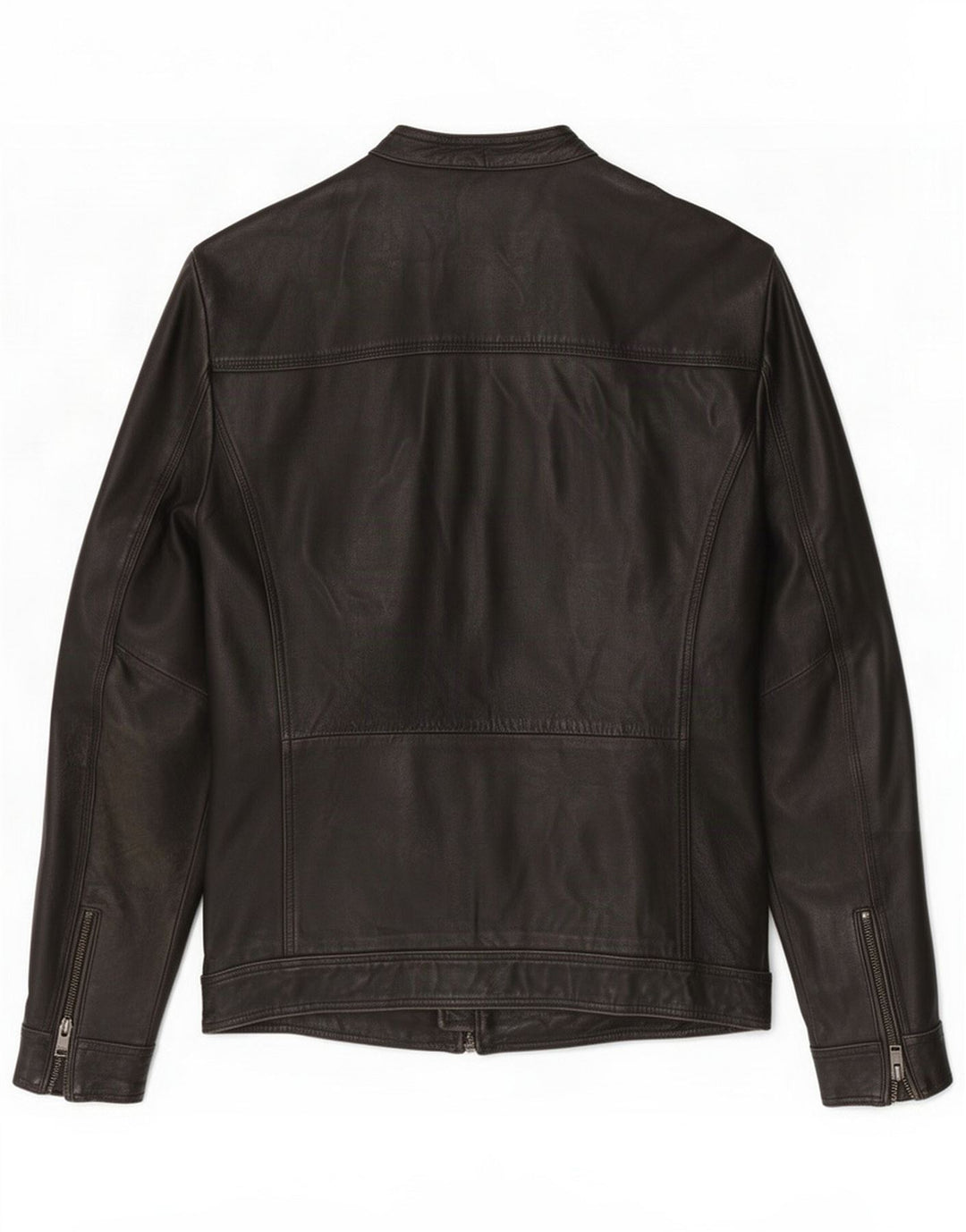 Selected Homme Mens Leather Jacket UK 40 Large Black