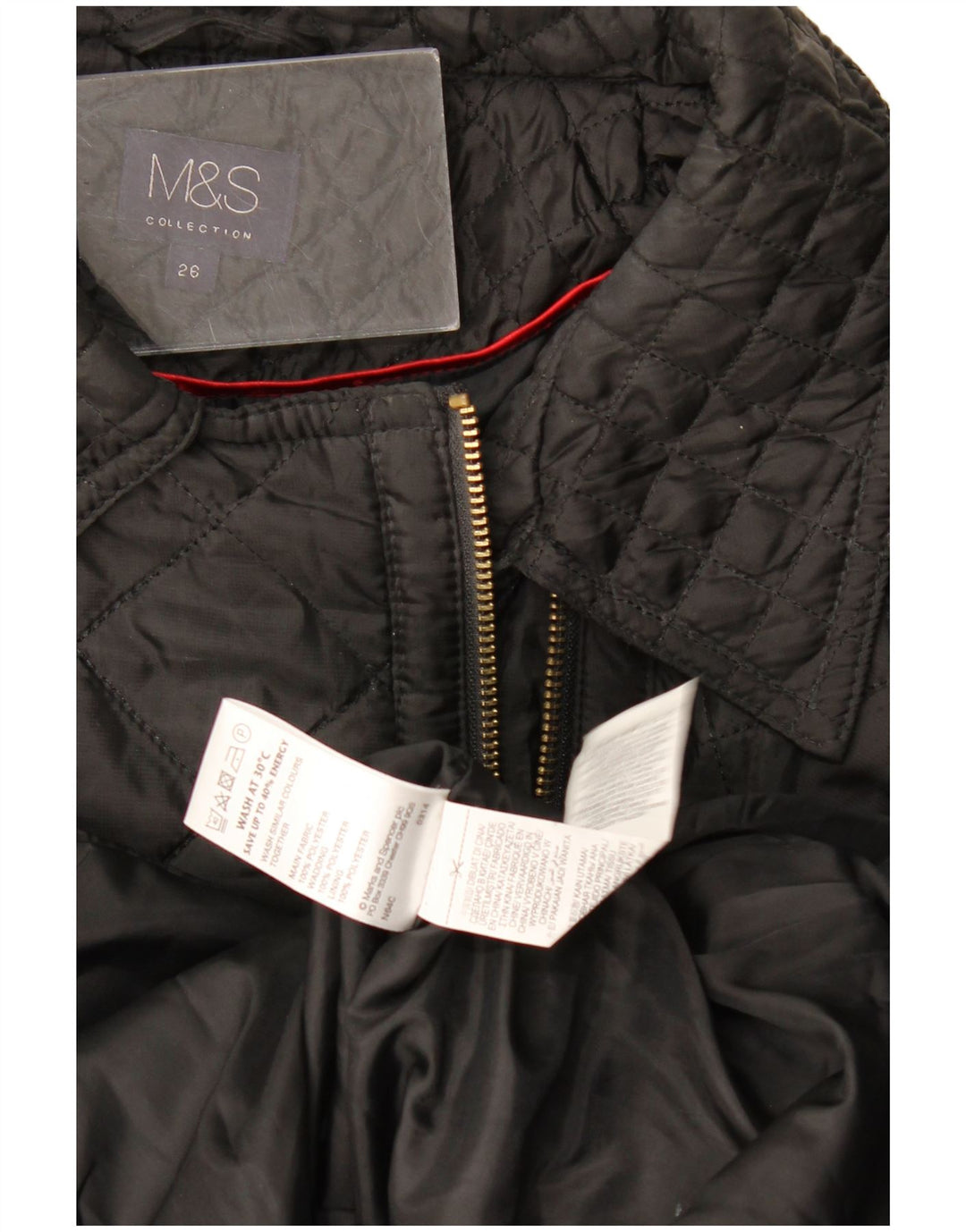 Marks & Spencer Damen Steppjacke UK 26 XL Schwarz Polyester