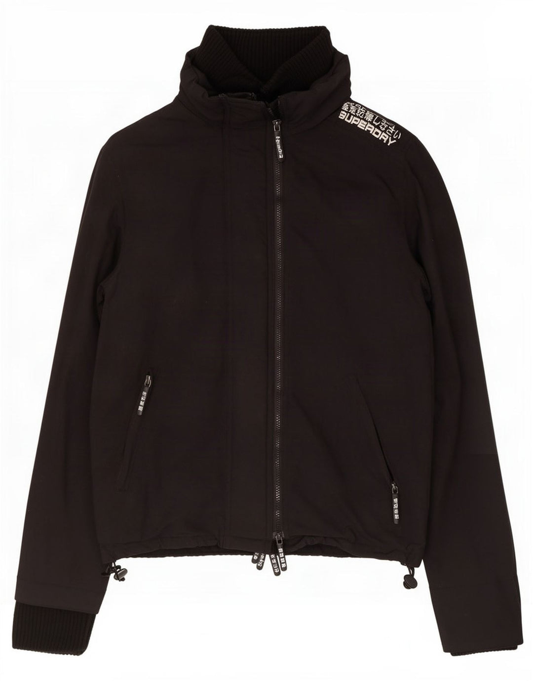 Superdry Damen Regenjacke UK 14 Large Schwarz Nylon